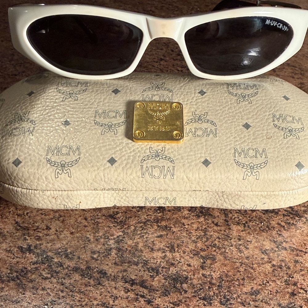 MCM Ivory Sunglasses with Black Accents